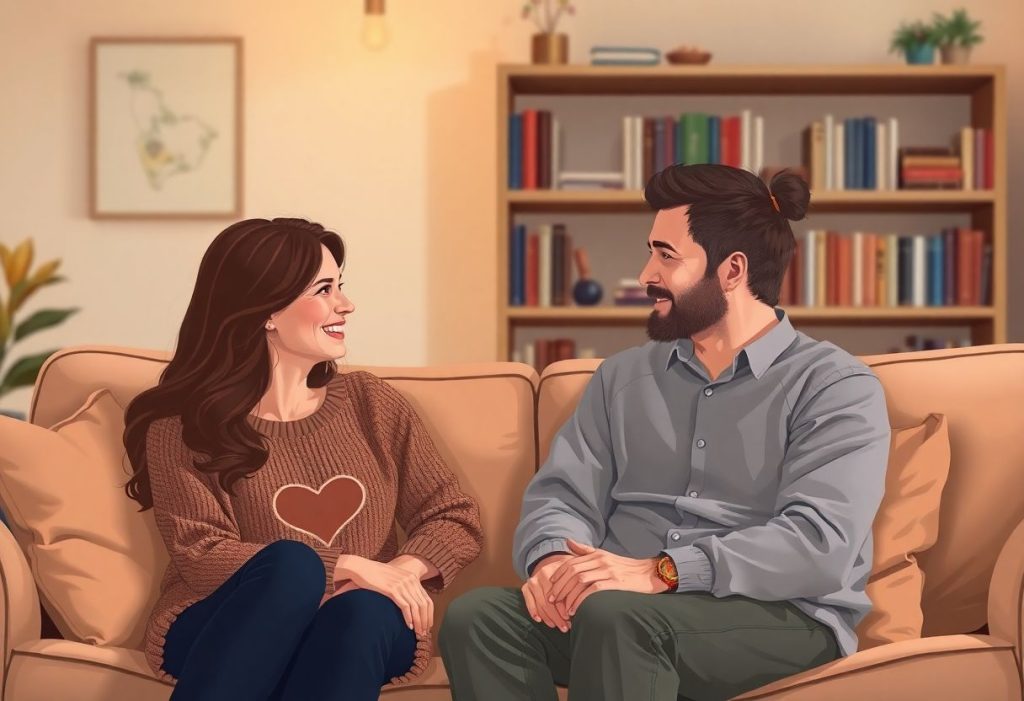 זוג בשיחה חמה